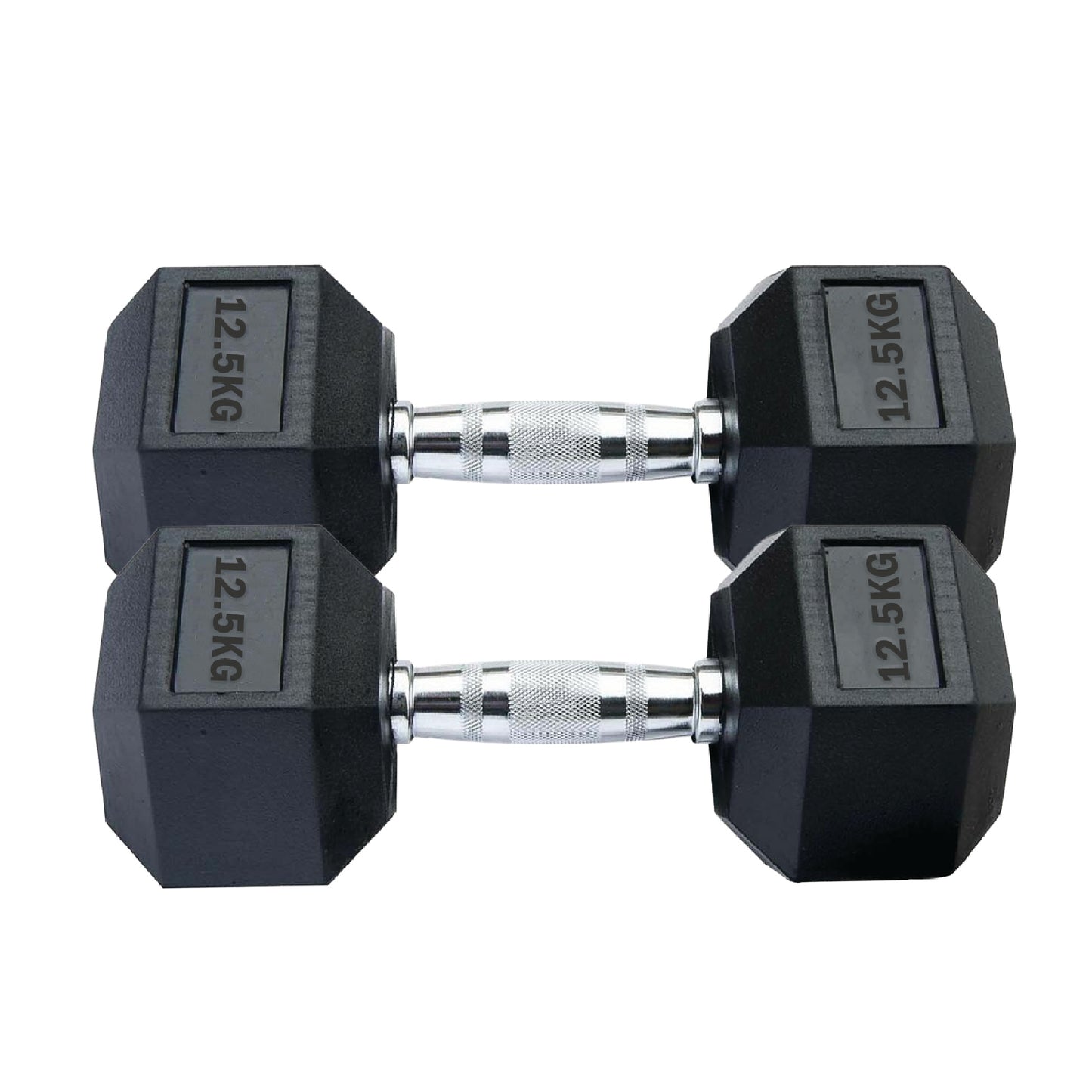 Professional Hex Dumbbells Set - Rubber Coated Weights from 2.5kg to 60kg - Anti-Rolling Hexagonal Design with Ergonomic Metal Handles - Perfect for Home