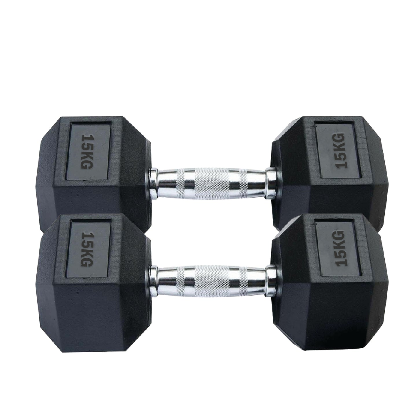 Professional Hex Dumbbells Set - Rubber Coated Weights from 2.5kg to 60kg - Anti-Rolling Hexagonal Design with Ergonomic Metal Handles - Perfect for Home