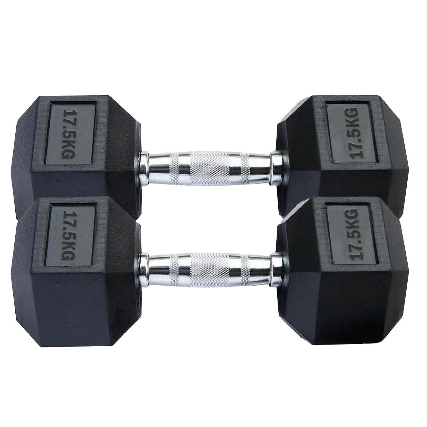 Professional Hex Dumbbells Set - Rubber Coated Weights from 2.5kg to 60kg - Anti-Rolling Hexagonal Design with Ergonomic Metal Handles - Perfect for Home