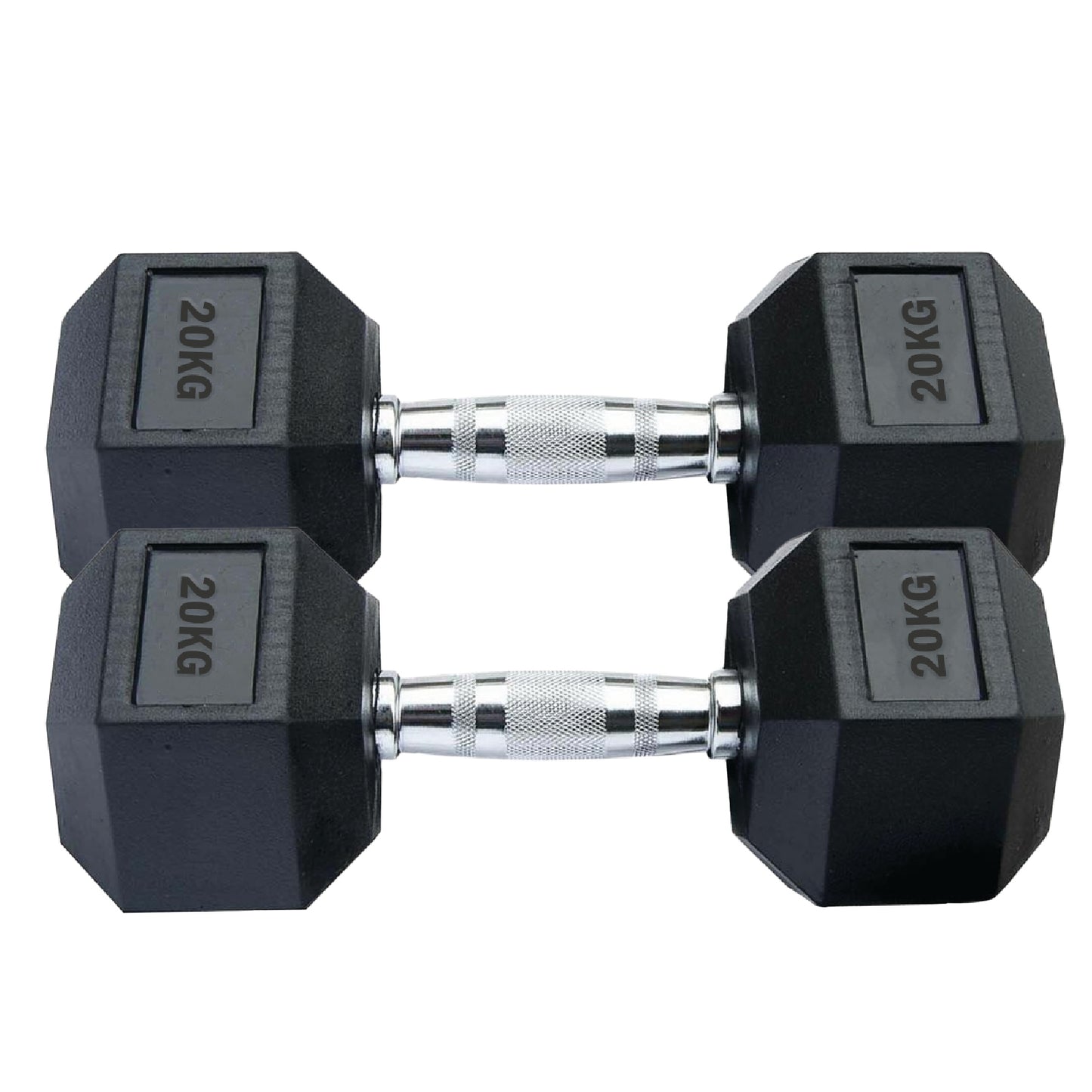 Professional Hex Dumbbells Set - Rubber Coated Weights from 2.5kg to 60kg - Anti-Rolling Hexagonal Design with Ergonomic Metal Handles - Perfect for Home