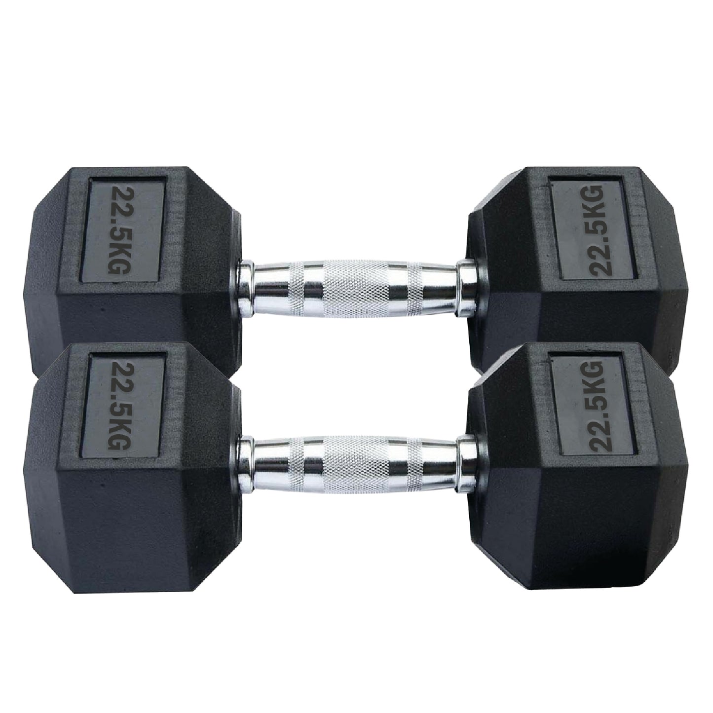 Professional Hex Dumbbells Set - Rubber Coated Weights from 2.5kg to 60kg - Anti-Rolling Hexagonal Design with Ergonomic Metal Handles - Perfect for Home