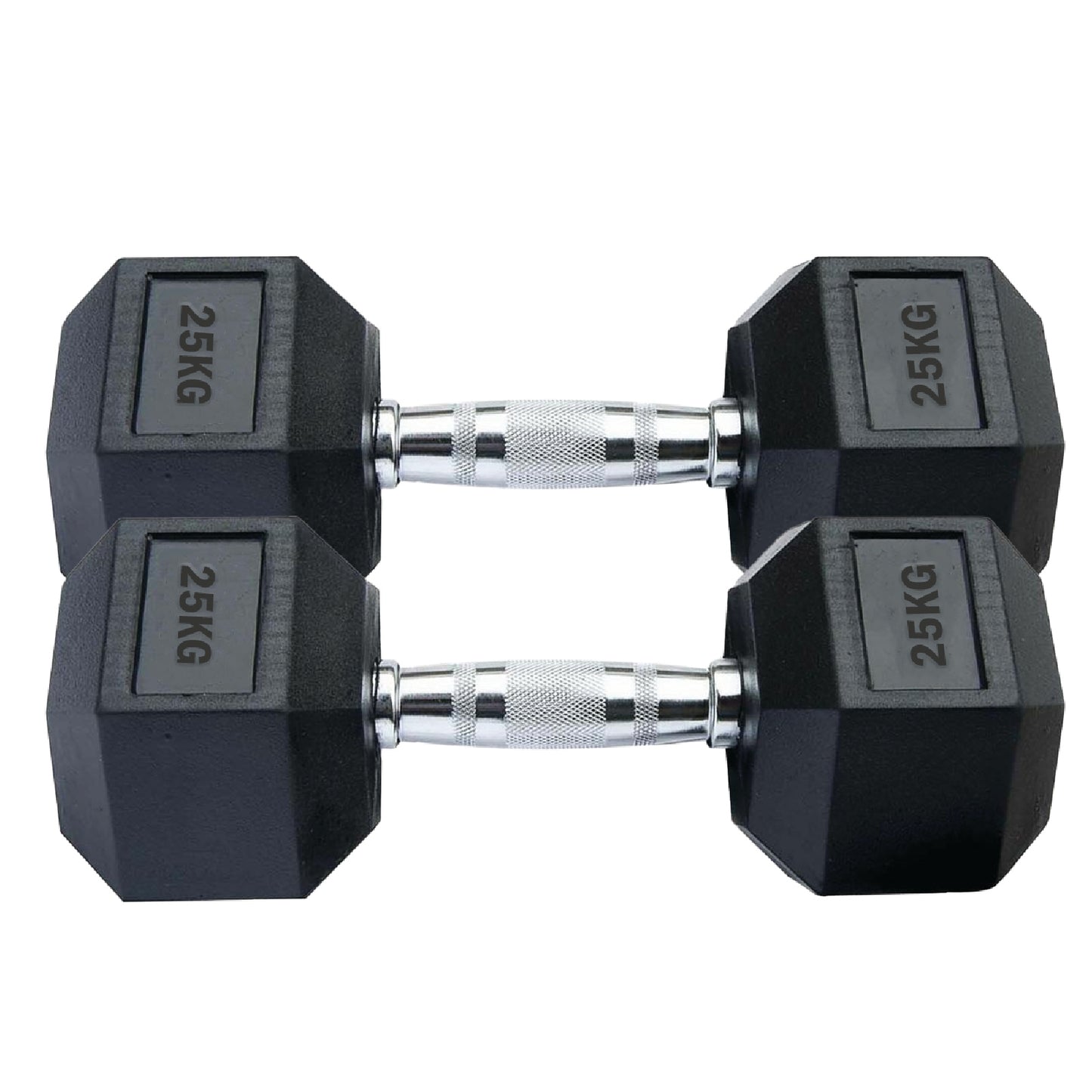 Professional Hex Dumbbells Set - Rubber Coated Weights from 2.5kg to 60kg - Anti-Rolling Hexagonal Design with Ergonomic Metal Handles - Perfect for Home