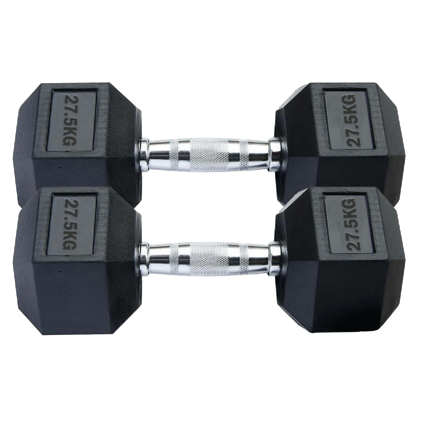 Professional Hex Dumbbells Set - Rubber Coated Weights from 2.5kg to 60kg - Anti-Rolling Hexagonal Design with Ergonomic Metal Handles - Perfect for Home