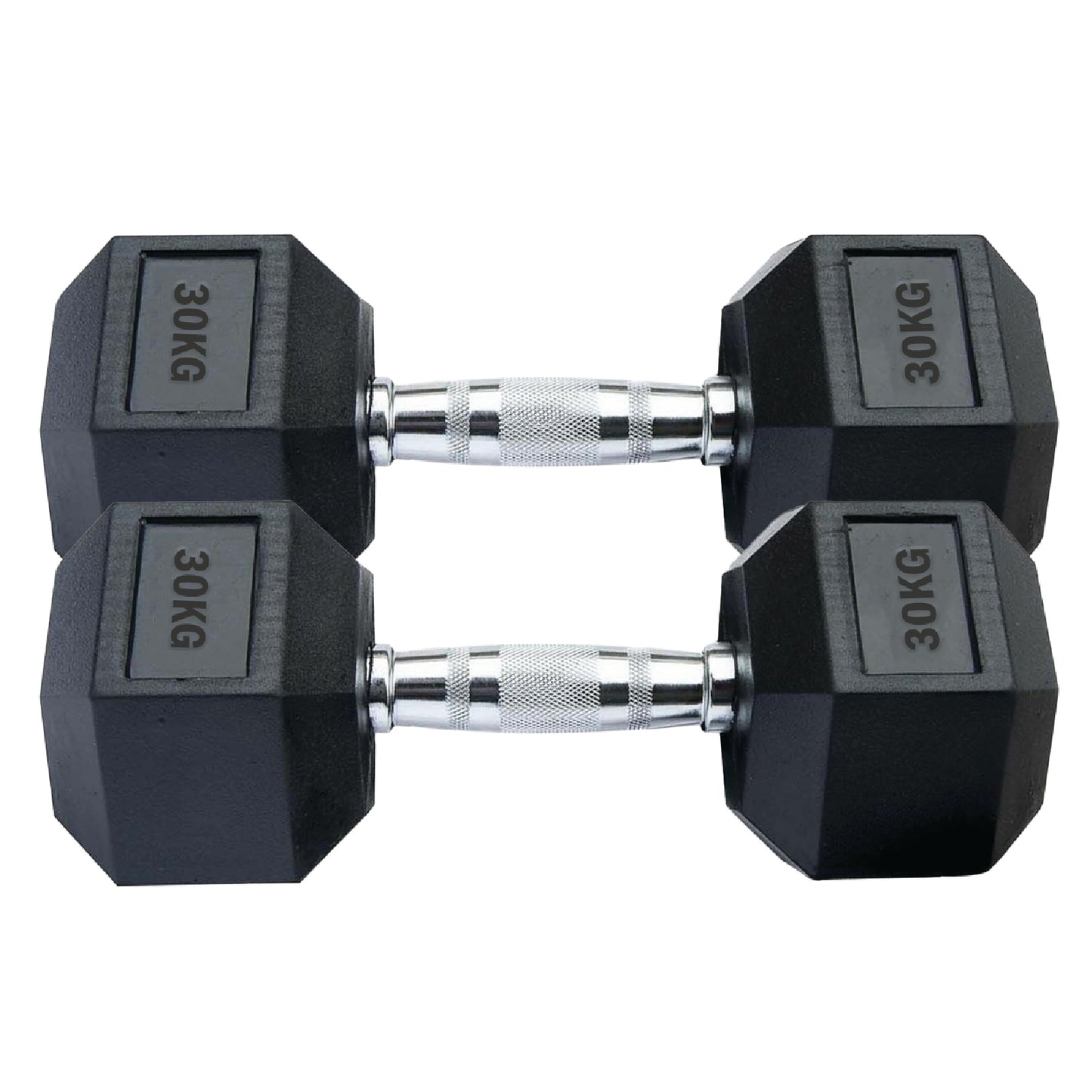 Professional Hex Dumbbells Set - Rubber Coated Weights from 2.5kg to 60kg - Anti-Rolling Hexagonal Design with Ergonomic Metal Handles - Perfect for Home