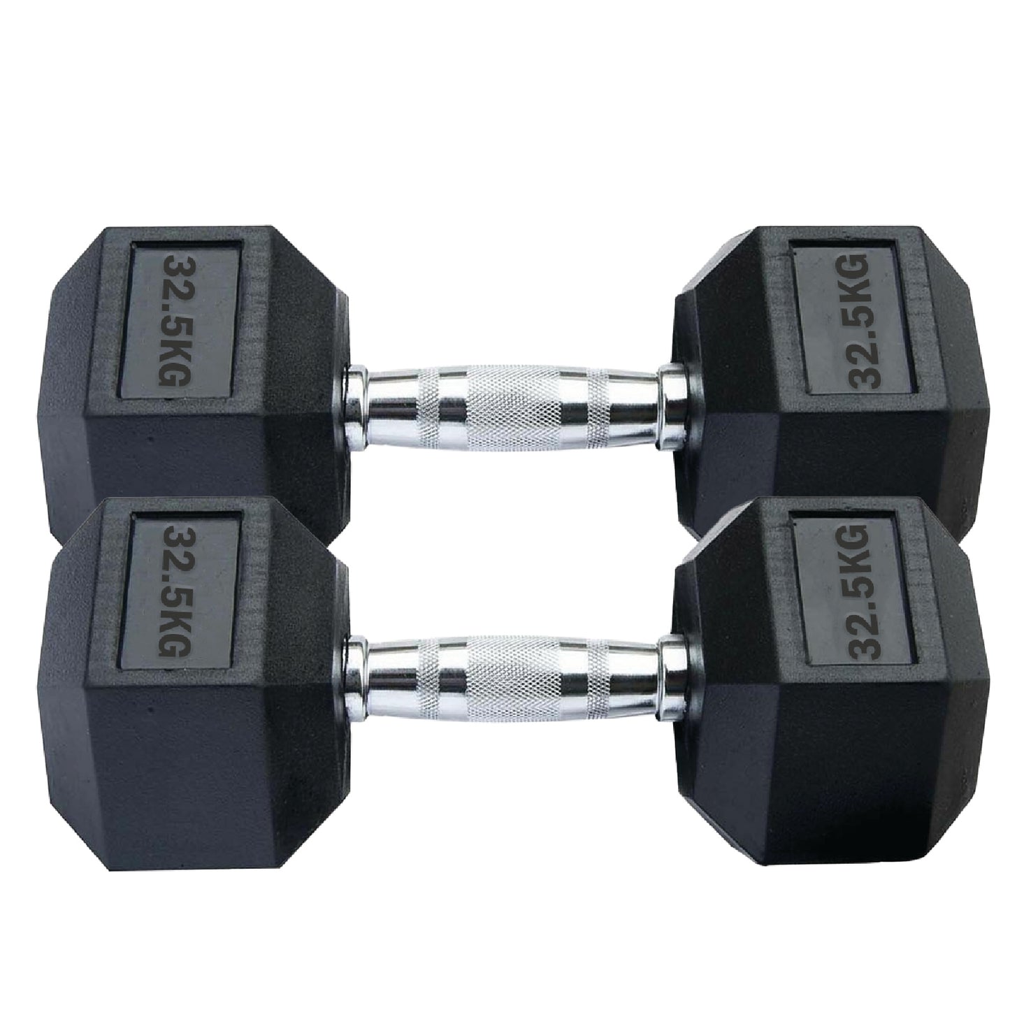 Professional Hex Dumbbells Set - Rubber Coated Weights from 2.5kg to 60kg - Anti-Rolling Hexagonal Design with Ergonomic Metal Handles - Perfect for Home
