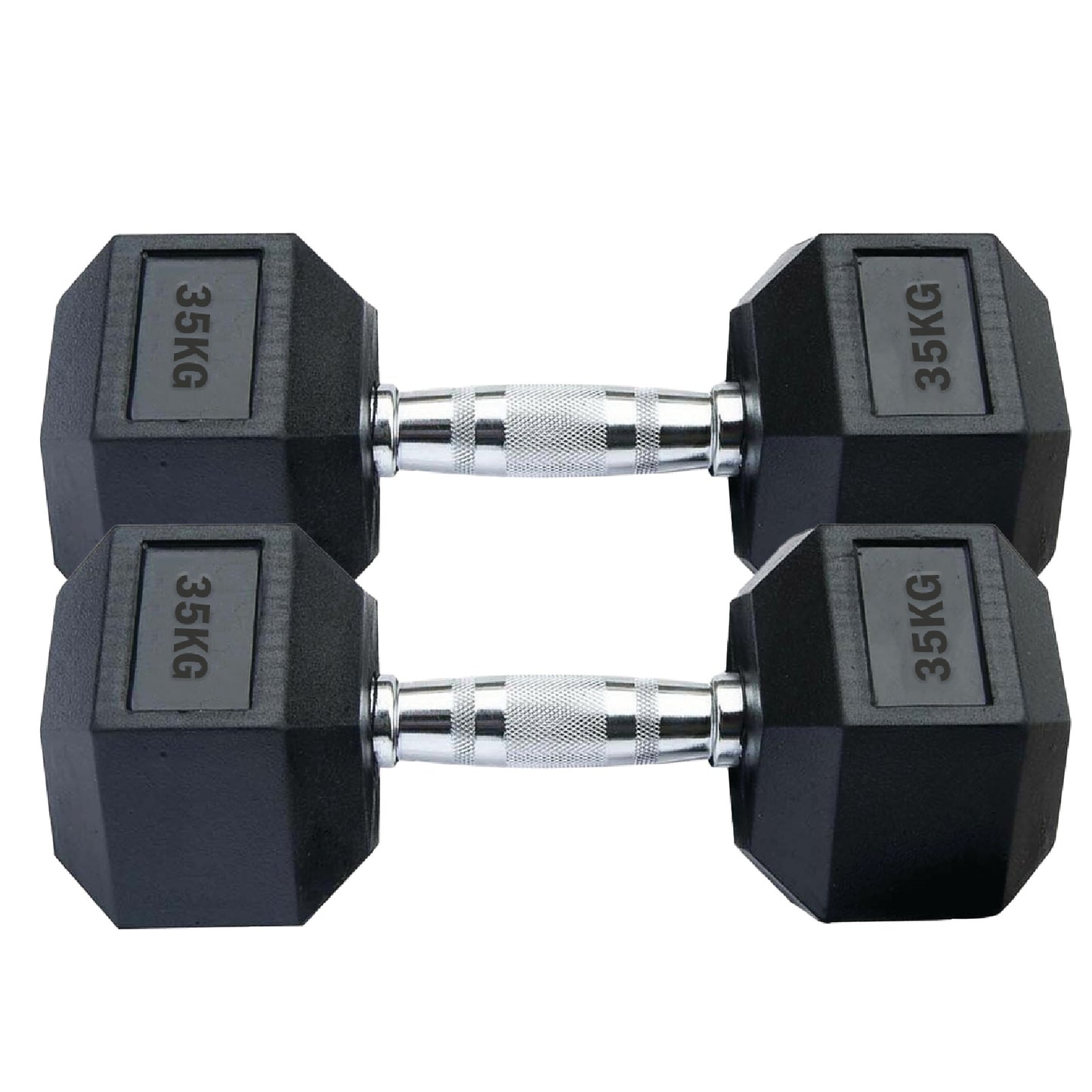 Professional Hex Dumbbells Set - Rubber Coated Weights from 2.5kg to 60kg - Anti-Rolling Hexagonal Design with Ergonomic Metal Handles - Perfect for Home