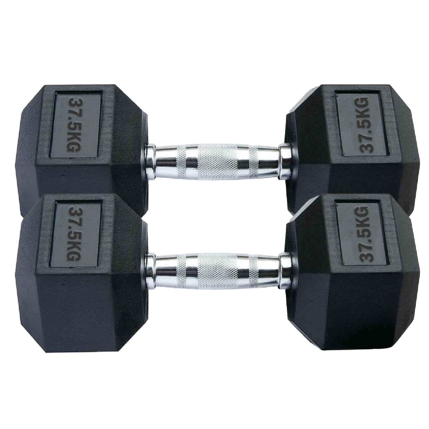 Professional Hex Dumbbells Set - Rubber Coated Weights from 2.5kg to 60kg - Anti-Rolling Hexagonal Design with Ergonomic Metal Handles - Perfect for Home