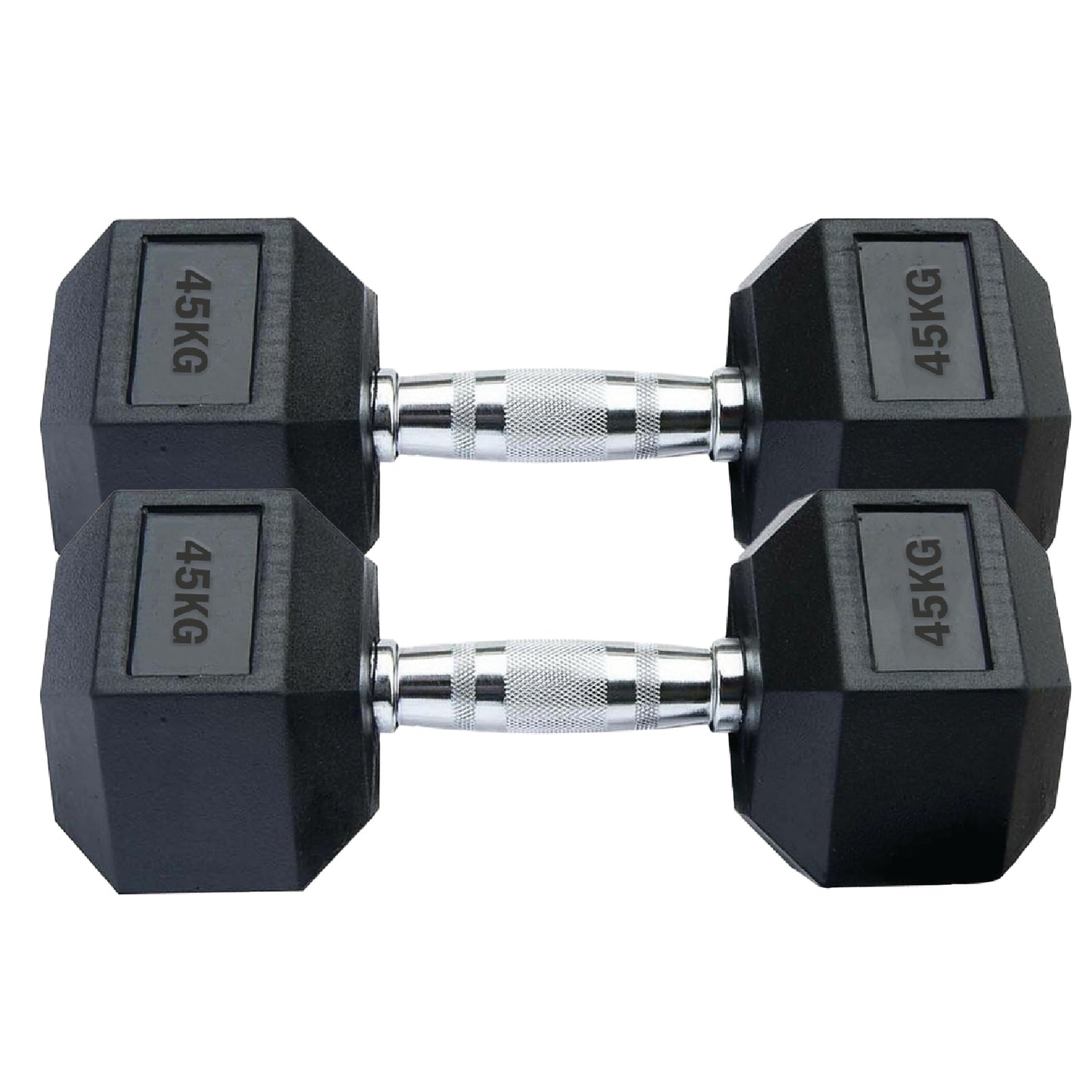 Professional Hex Dumbbells Set - Rubber Coated Weights from 2.5kg to 60kg - Anti-Rolling Hexagonal Design with Ergonomic Metal Handles - Perfect for Home
