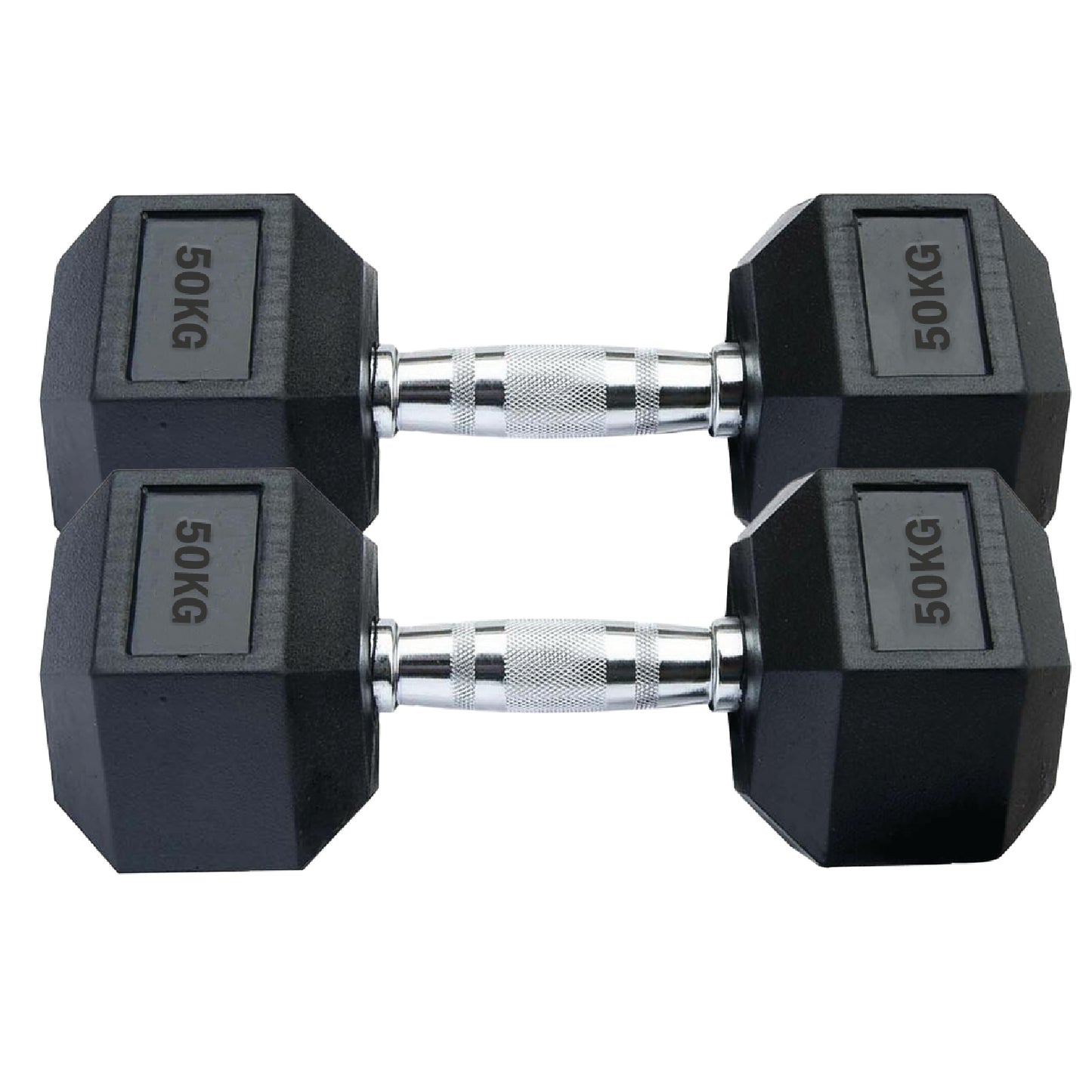 Professional Hex Dumbbells Set - Rubber Coated Weights from 2.5kg to 60kg - Anti-Rolling Hexagonal Design with Ergonomic Metal Handles - Perfect for Home