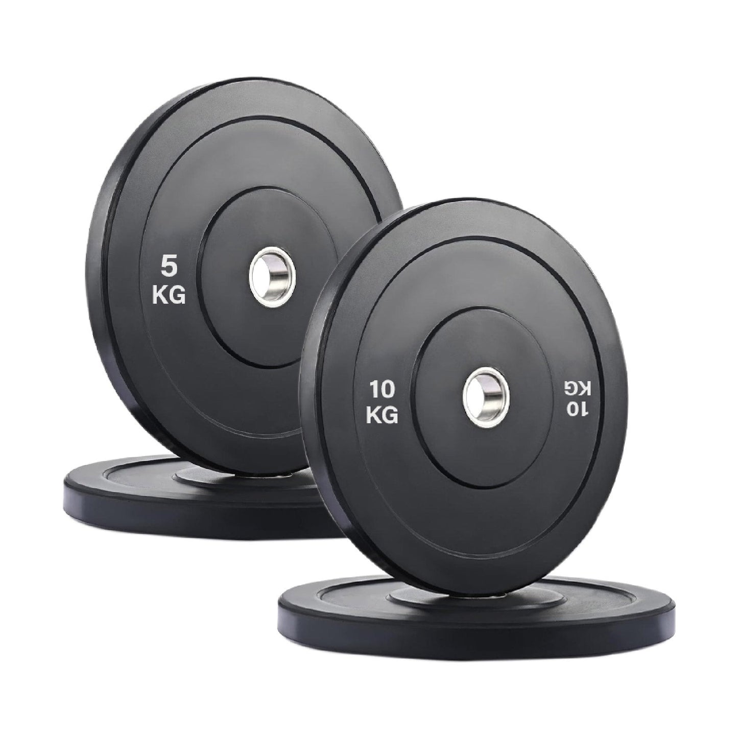 Professional Olympic Bumper Plates - High-Grade Rubber Coated Weight Discs with 2-Inch Stainless Steel Insert - Color-Coded Plate Sets for Weightlifting, Powerlifting, CrossFit Training