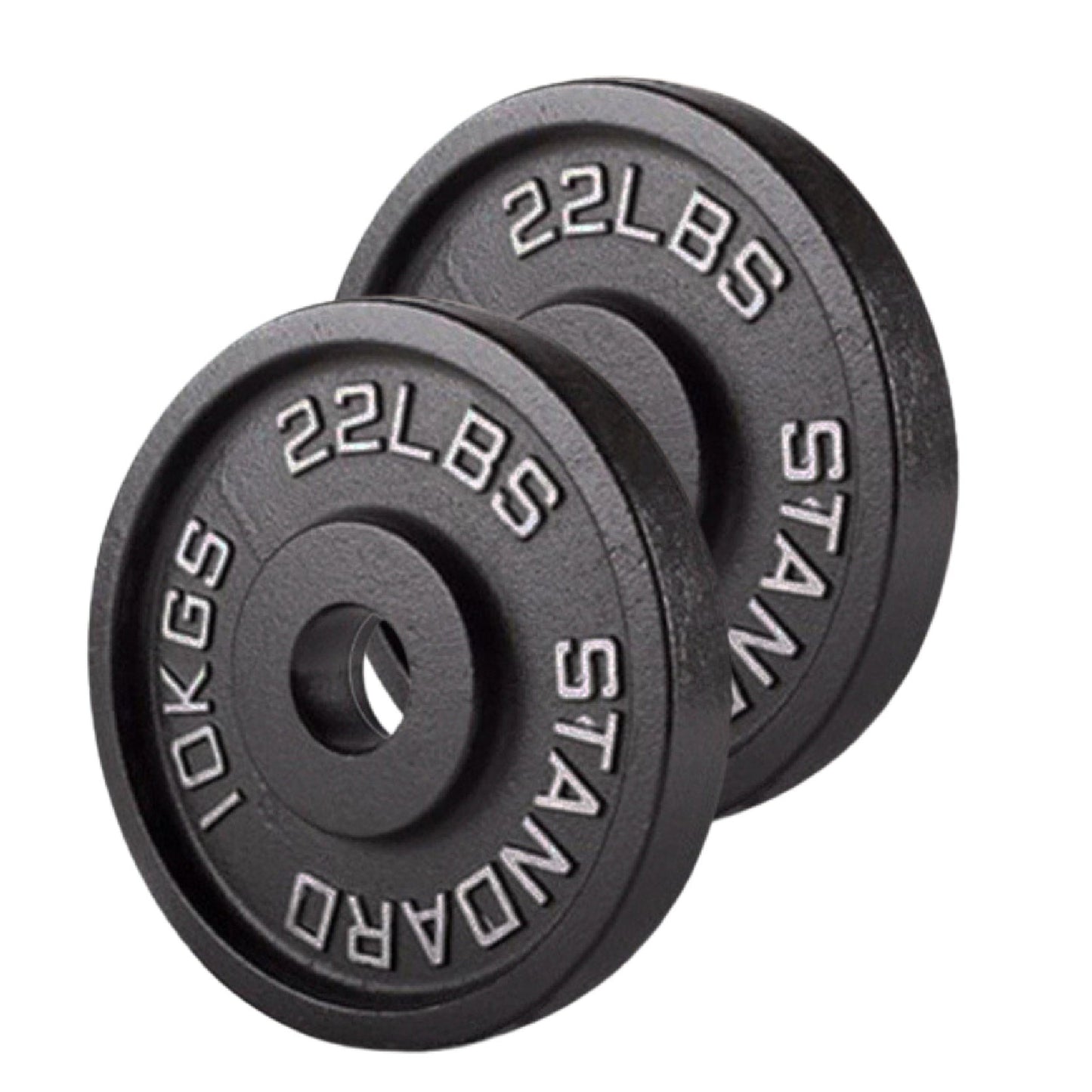 Professional Cast Iron Weight Plates - Durable Strength Training Discs for Standard Barbells - Premium Fitness Equipment for Home and Commercial Gym Use - Available in Singles, Pairs and Complete Sets