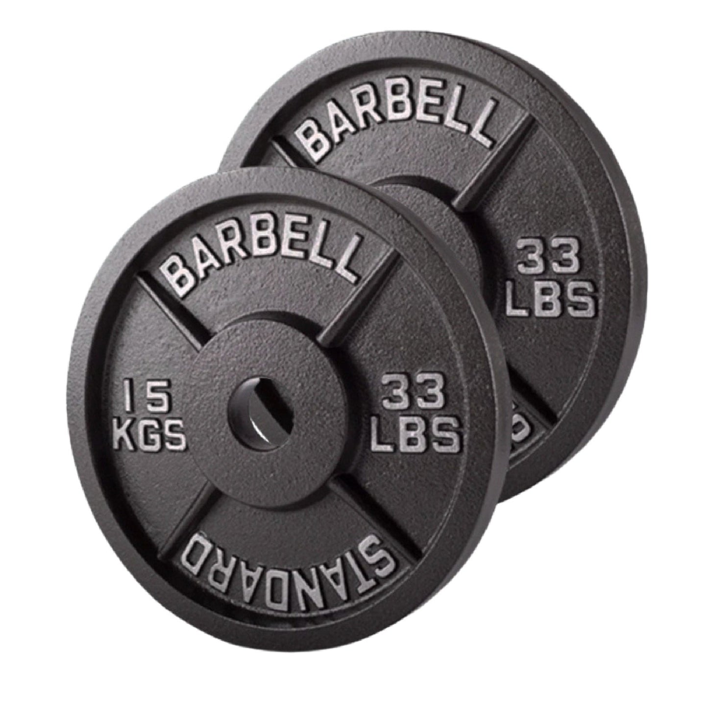 Professional Cast Iron Weight Plates - Durable Strength Training Discs for Standard Barbells - Premium Fitness Equipment for Home and Commercial Gym Use - Available in Singles, Pairs and Complete Sets