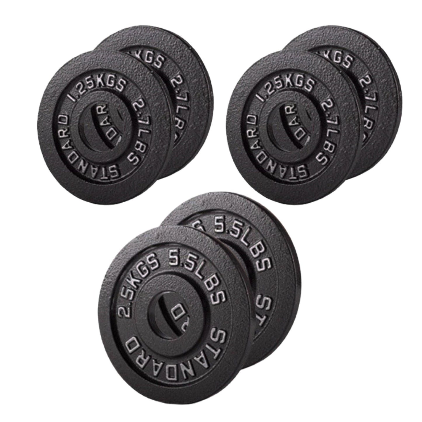 Professional Cast Iron Weight Plates - Durable Strength Training Discs for Standard Barbells - Premium Fitness Equipment for Home and Commercial Gym Use - Available in Singles, Pairs and Complete Sets