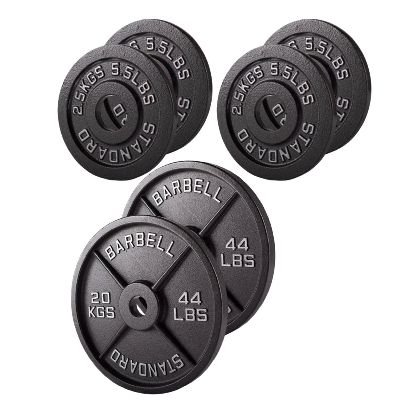 Professional Cast Iron Weight Plates - Durable Strength Training Discs for Standard Barbells - Premium Fitness Equipment for Home and Commercial Gym Use - Available in Singles, Pairs and Complete Sets