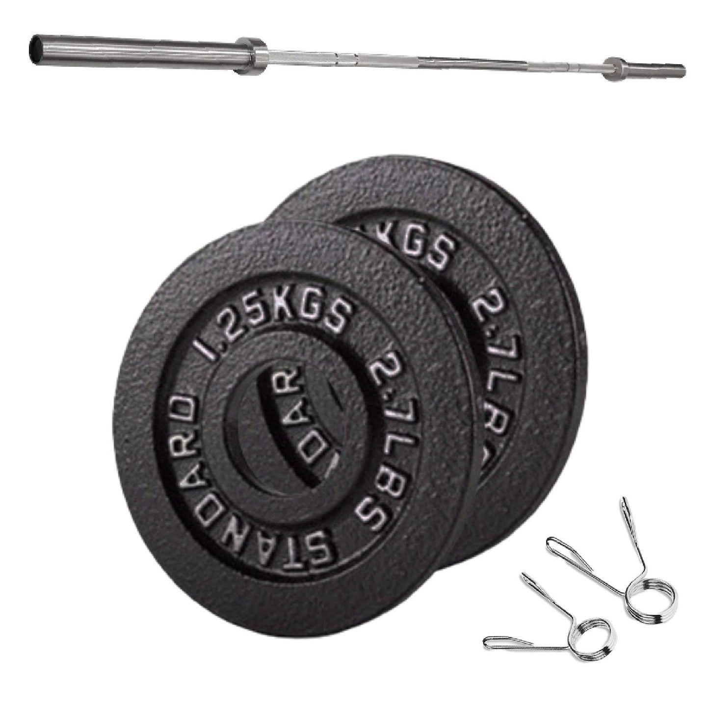 Professional Cast Iron Weight Plates - Durable Strength Training Discs for Standard Barbells - Premium Fitness Equipment for Home and Commercial Gym Use - Available in Singles, Pairs and Complete Sets