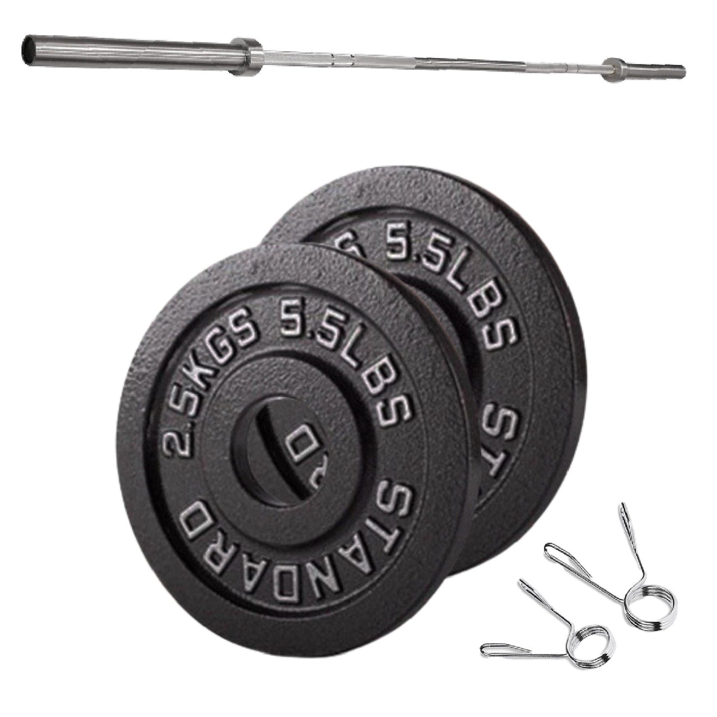Professional Cast Iron Weight Plates - Durable Strength Training Discs for Standard Barbells - Premium Fitness Equipment for Home and Commercial Gym Use - Available in Singles, Pairs and Complete Sets