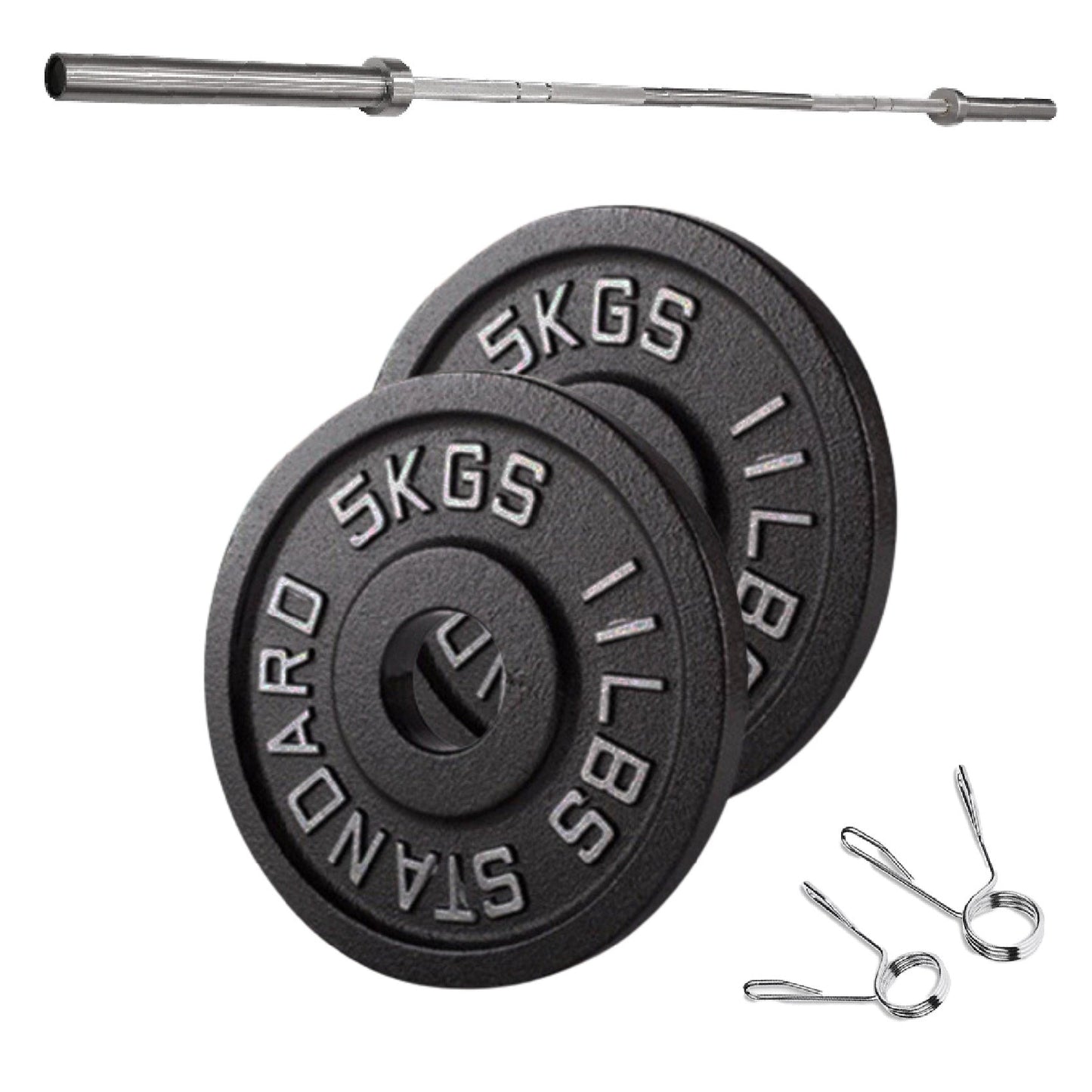 Professional Cast Iron Weight Plates - Durable Strength Training Discs for Standard Barbells - Premium Fitness Equipment for Home and Commercial Gym Use - Available in Singles, Pairs and Complete Sets