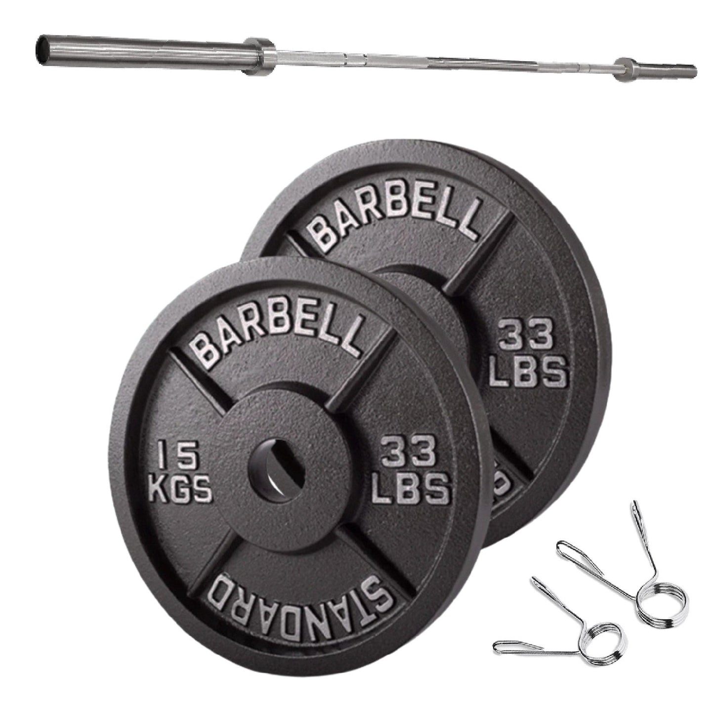 Professional Cast Iron Weight Plates - Durable Strength Training Discs for Standard Barbells - Premium Fitness Equipment for Home and Commercial Gym Use - Available in Singles, Pairs and Complete Sets