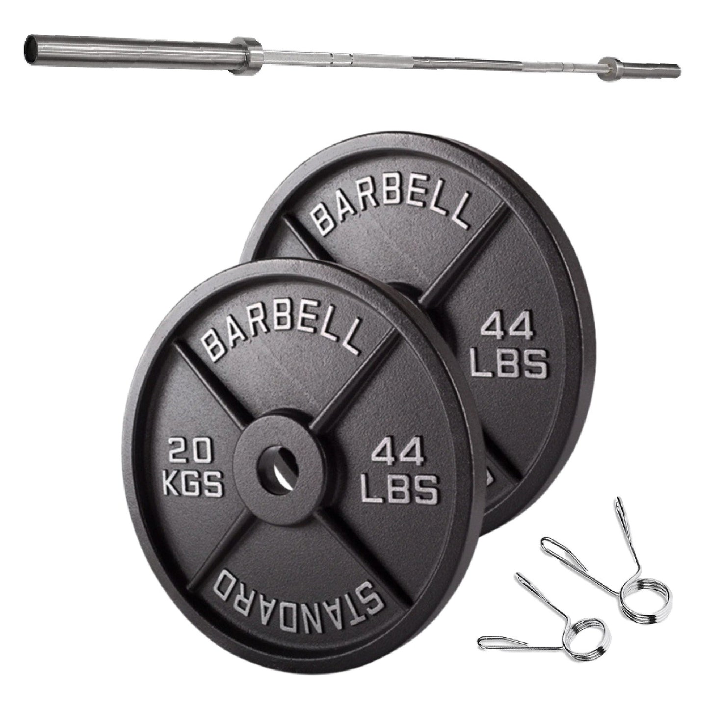 Professional Cast Iron Weight Plates - Durable Strength Training Discs for Standard Barbells - Premium Fitness Equipment for Home and Commercial Gym Use - Available in Singles, Pairs and Complete Sets