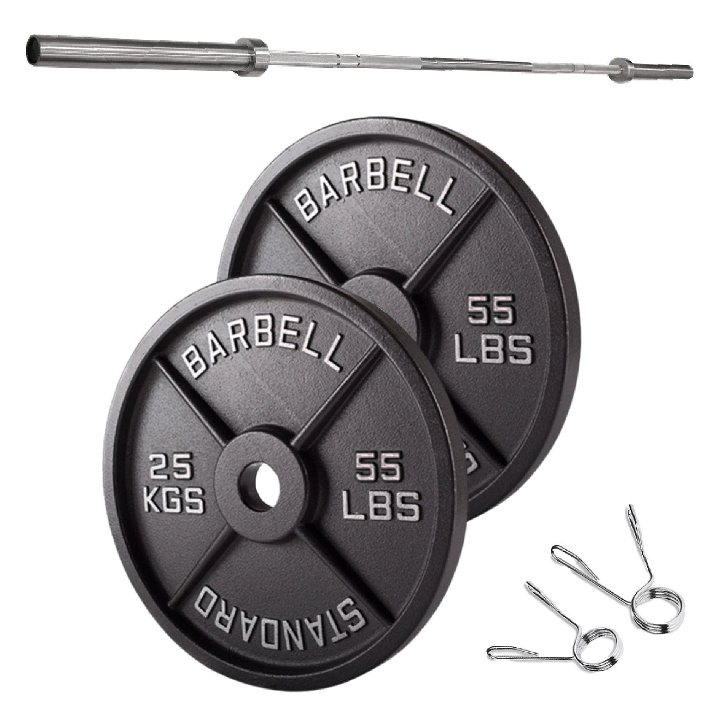 Professional Cast Iron Weight Plates - Durable Strength Training Discs for Standard Barbells - Premium Fitness Equipment for Home and Commercial Gym Use - Available in Singles, Pairs and Complete Sets
