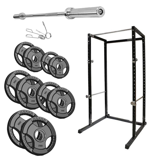 G100 Professional Power Rack Squat Cage with Integrated Pull-Up Bar - Heavy Duty Steel Construction for Home and Commercial Gyms - Adjustable Safety Bars and Multi-Grip Positions for Comprehensive