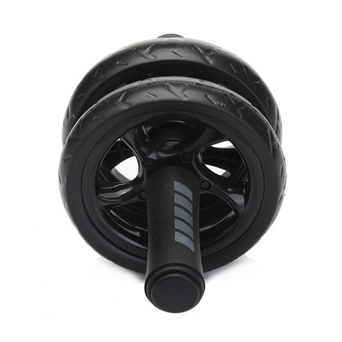 Black ab roller on a white background