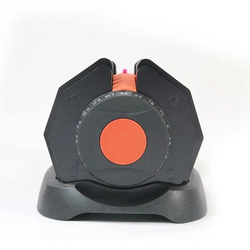 Black archery target with a red bullseye on a white background