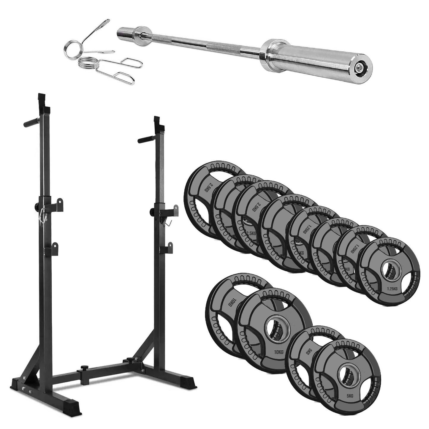 Heavy-Duty Half Squat Rack with Dip Station & Safety Spotters - Adjustable Height 121-158cm - Width 60-87cm - 200KG Max Load - Home Gym Strength Training Stand - Professional Quality