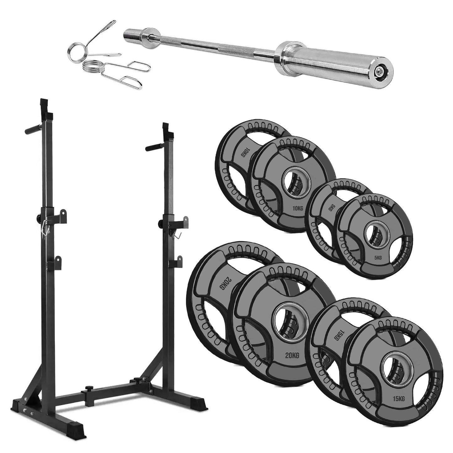 Heavy-Duty Half Squat Rack with Dip Station & Safety Spotters - Adjustable Height 121-158cm - Width 60-87cm - 200KG Max Load - Home Gym Strength Training Stand - Professional Quality