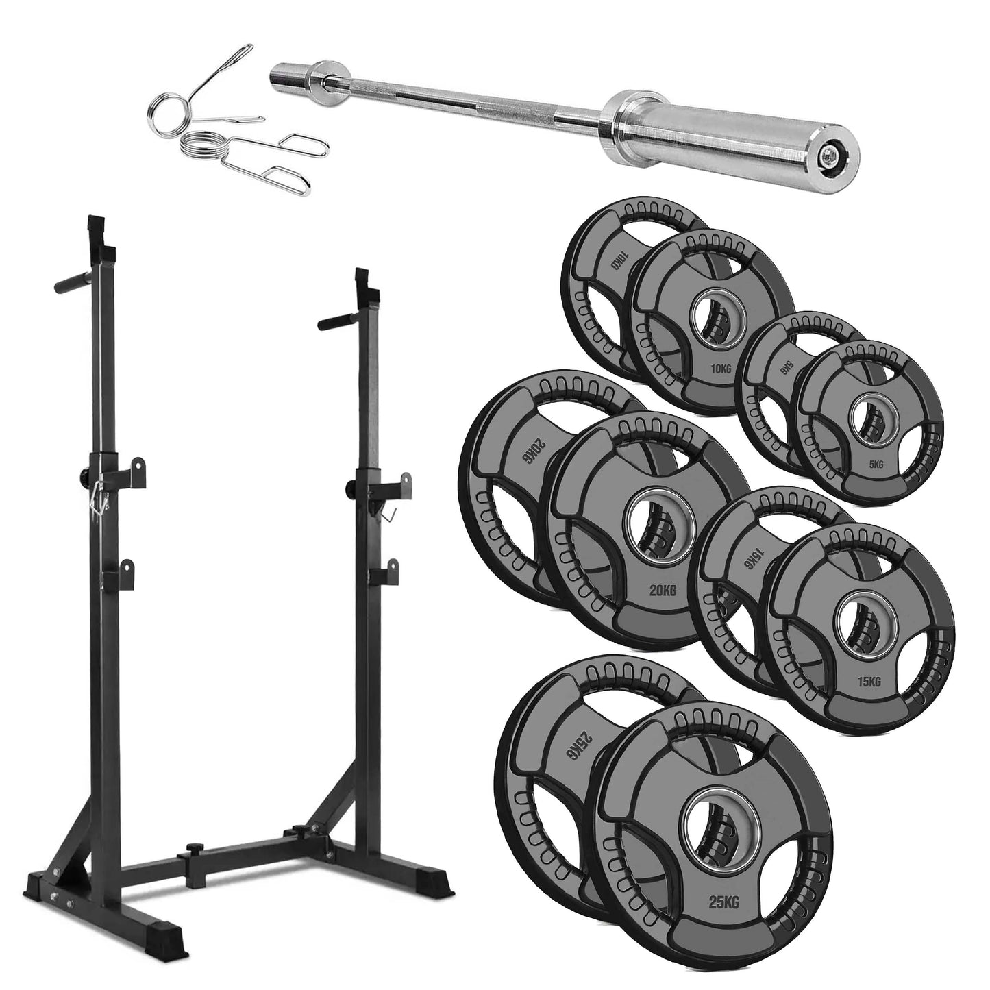 Heavy-Duty Half Squat Rack with Dip Station & Safety Spotters - Adjustable Height 121-158cm - Width 60-87cm - 200KG Max Load - Home Gym Strength Training Stand - Professional Quality