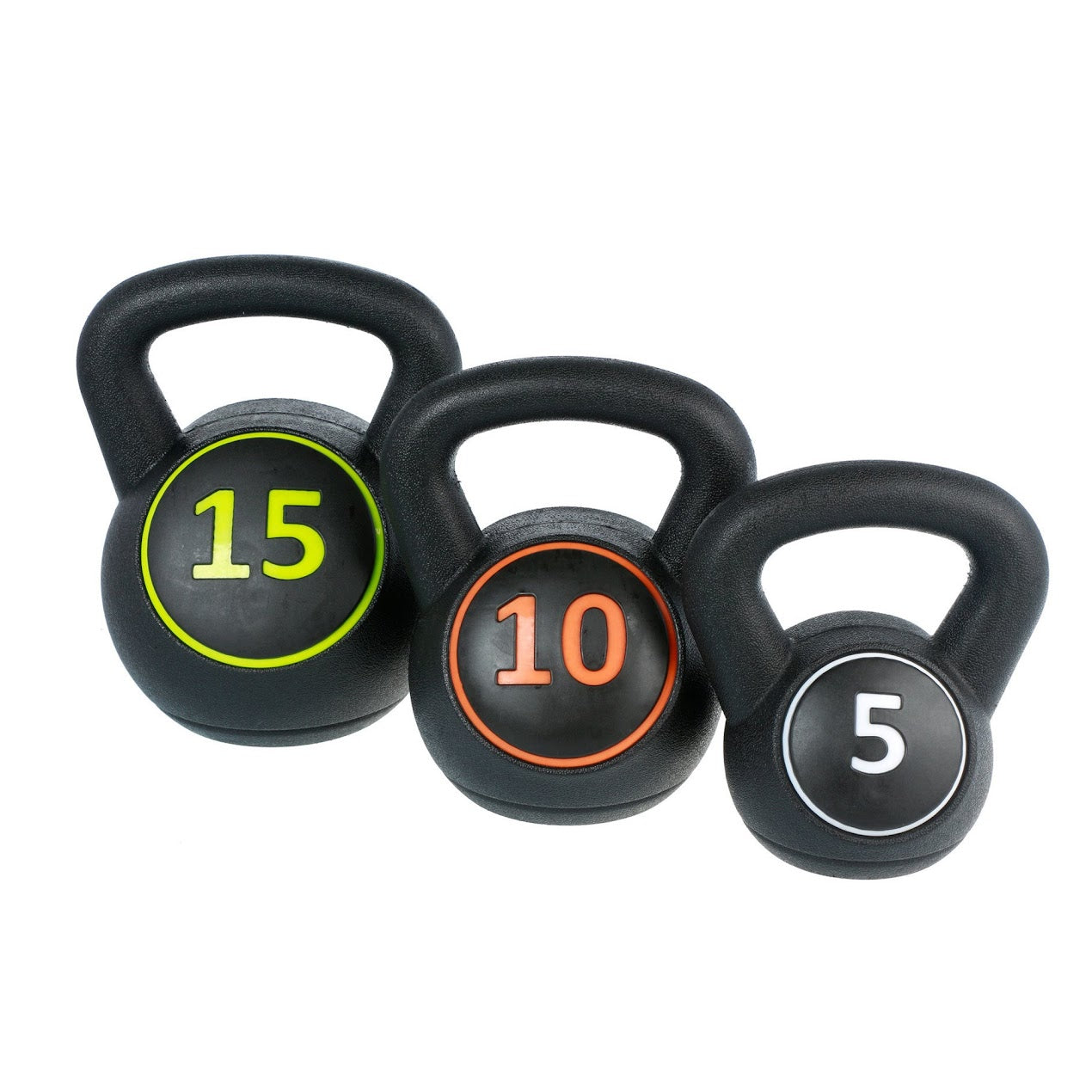 3-Piece Kettlebell Weight Set with Storage Stand – 5lb, 10lb & 15lb Durable Kettle Bells for Strength, Cardio & Home Gym Training