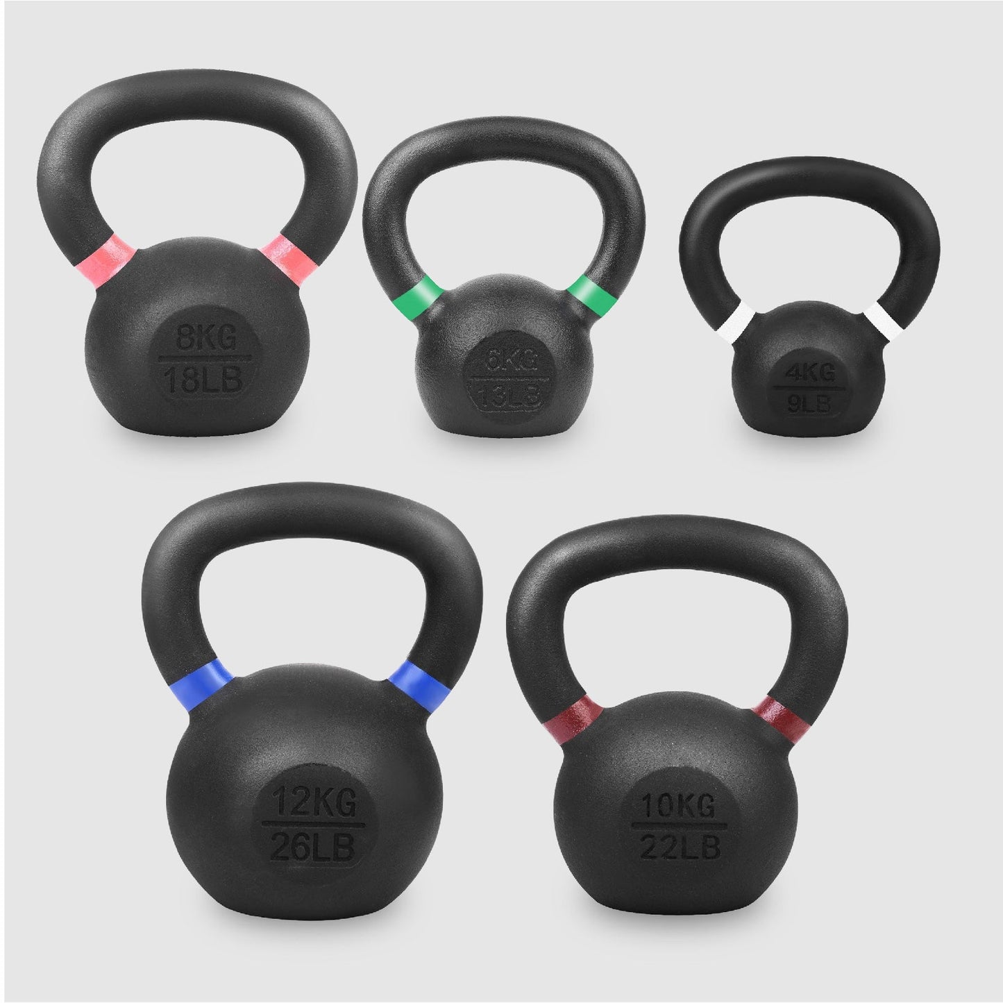 Cast Iron Kettlebells for Full Body Workout - Premium Strength Training Equipment with Ergonomic Grip - Durable Exercise Weights for Home Gym Fitness - Multiple Weight Options Available