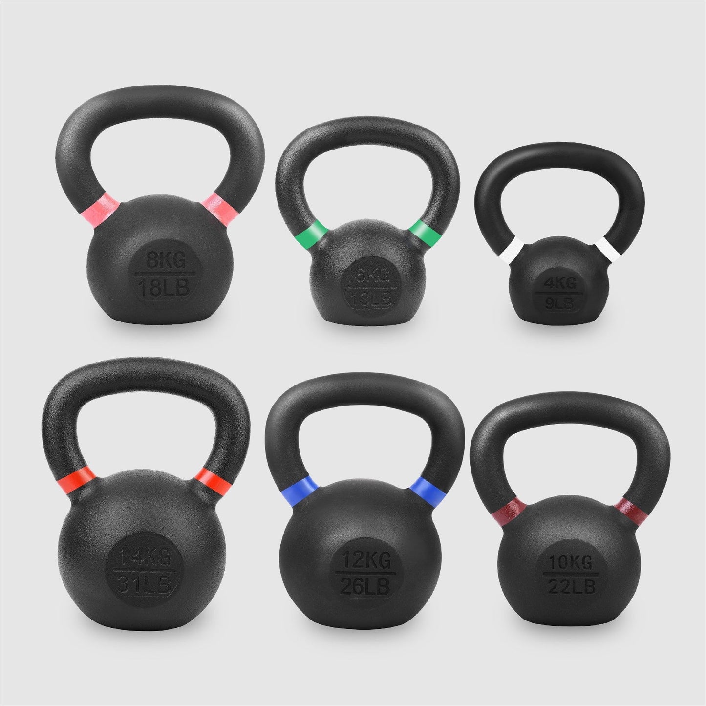 Cast Iron Kettlebells for Full Body Workout - Premium Strength Training Equipment with Ergonomic Grip - Durable Exercise Weights for Home Gym Fitness - Multiple Weight Options Available