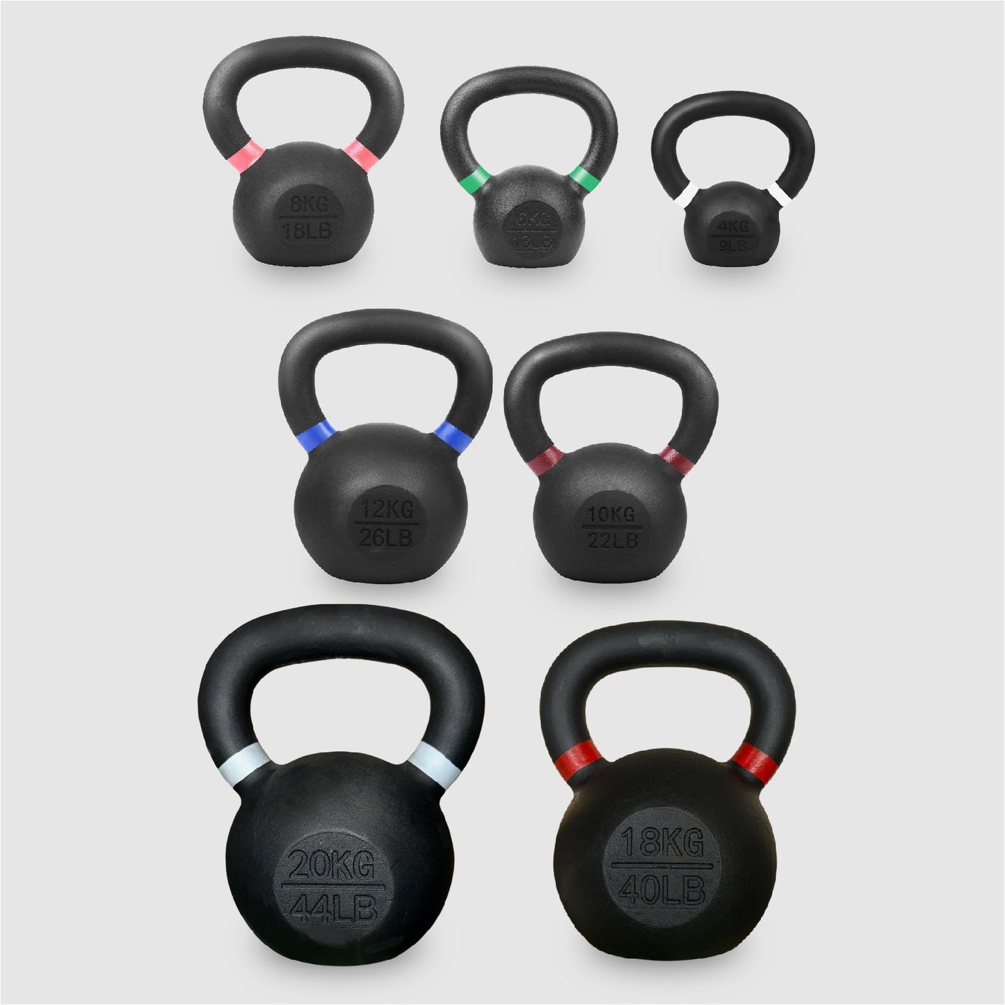 Cast Iron Kettlebells for Full Body Workout - Premium Strength Training Equipment with Ergonomic Grip - Durable Exercise Weights for Home Gym Fitness - Multiple Weight Options Available
