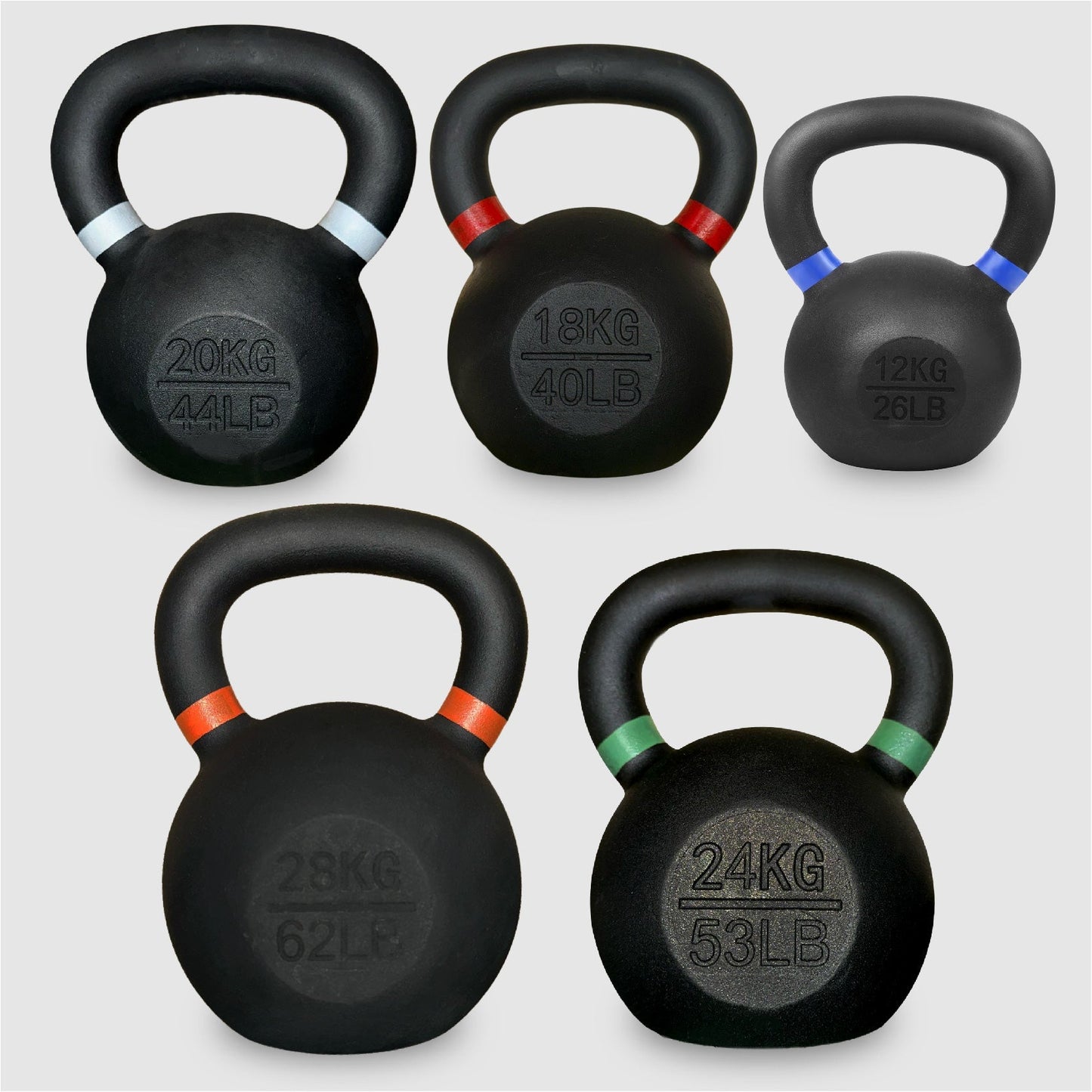 Cast Iron Kettlebells for Full Body Workout - Premium Strength Training Equipment with Ergonomic Grip - Durable Exercise Weights for Home Gym Fitness - Multiple Weight Options Available