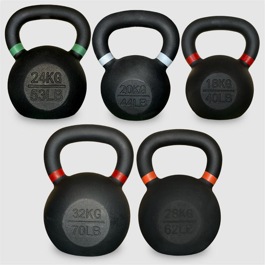 Cast Iron Kettlebells for Full Body Workout - Premium Strength Training Equipment with Ergonomic Grip - Durable Exercise Weights for Home Gym Fitness - Multiple Weight Options Available