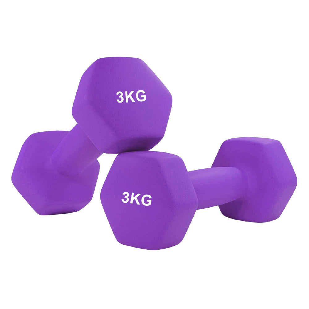 Anti-Roll Non-Slip Neoprene Dumbbell Weights - Ergonomic Hex Design for Secure Training - Available in Singles, Pairs & Sets - Premium Quality Weights for Home Workouts and Full-Body Fitness Routines