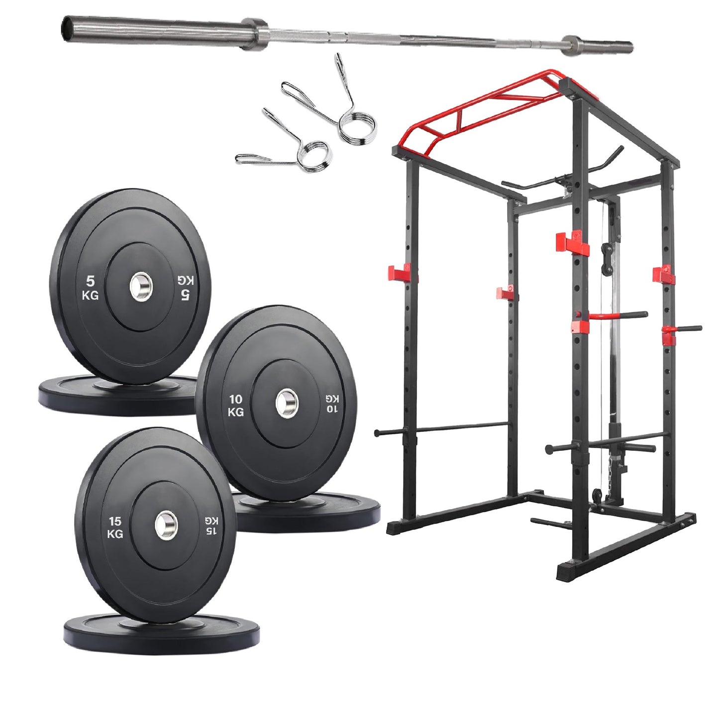 Premium Power Multi Cage with Cable Pulley System - Heavy-Duty Steel Strength Training Rack - Complete Home Gym Station with Pull-Up Bar & Adjustable Barbell Holders - Professional Weight Lifting