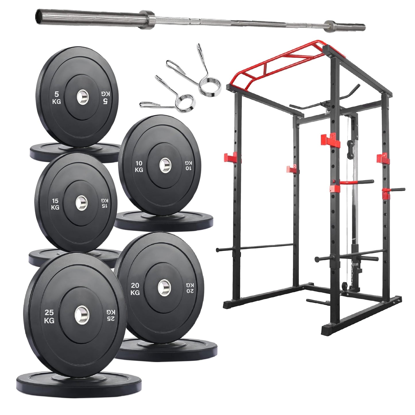 Premium Power Multi Cage with Cable Pulley System - Heavy-Duty Steel Strength Training Rack - Complete Home Gym Station with Pull-Up Bar & Adjustable Barbell Holders - Professional Weight Lifting