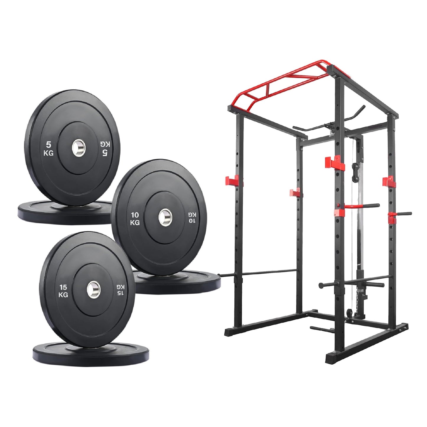 Premium Power Multi Cage with Cable Pulley System - Heavy-Duty Steel Strength Training Rack - Complete Home Gym Station with Pull-Up Bar & Adjustable Barbell Holders - Professional Weight Lifting