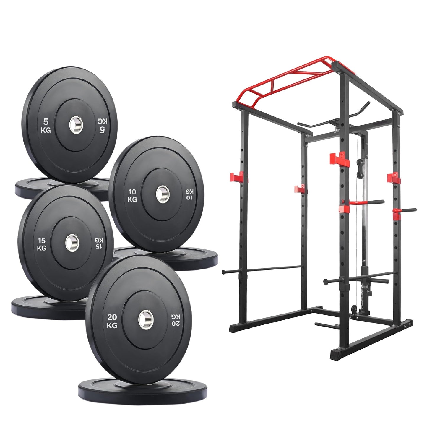 Premium Power Multi Cage with Cable Pulley System - Heavy-Duty Steel Strength Training Rack - Complete Home Gym Station with Pull-Up Bar & Adjustable Barbell Holders - Professional Weight Lifting