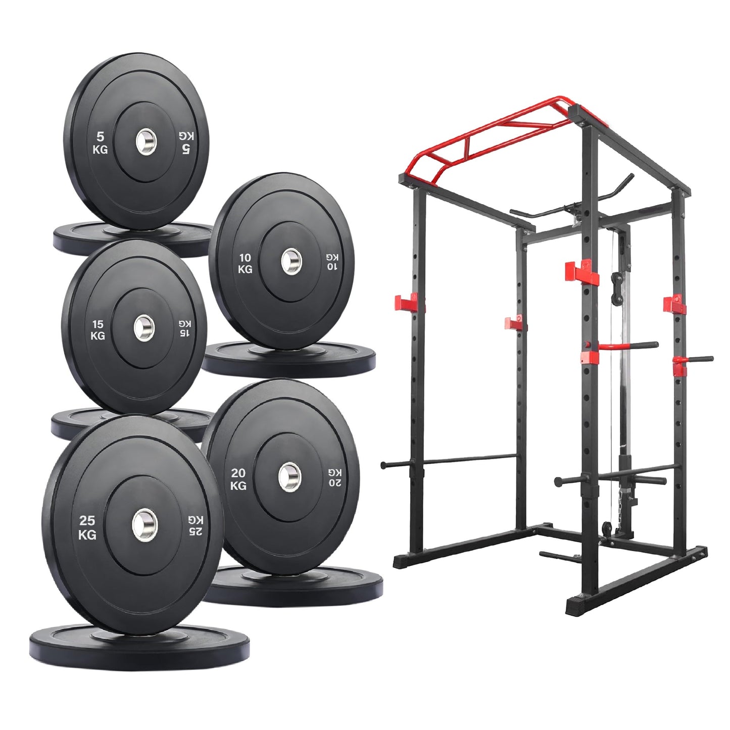 Premium Power Multi Cage with Cable Pulley System - Heavy-Duty Steel Strength Training Rack - Complete Home Gym Station with Pull-Up Bar & Adjustable Barbell Holders - Professional Weight Lifting