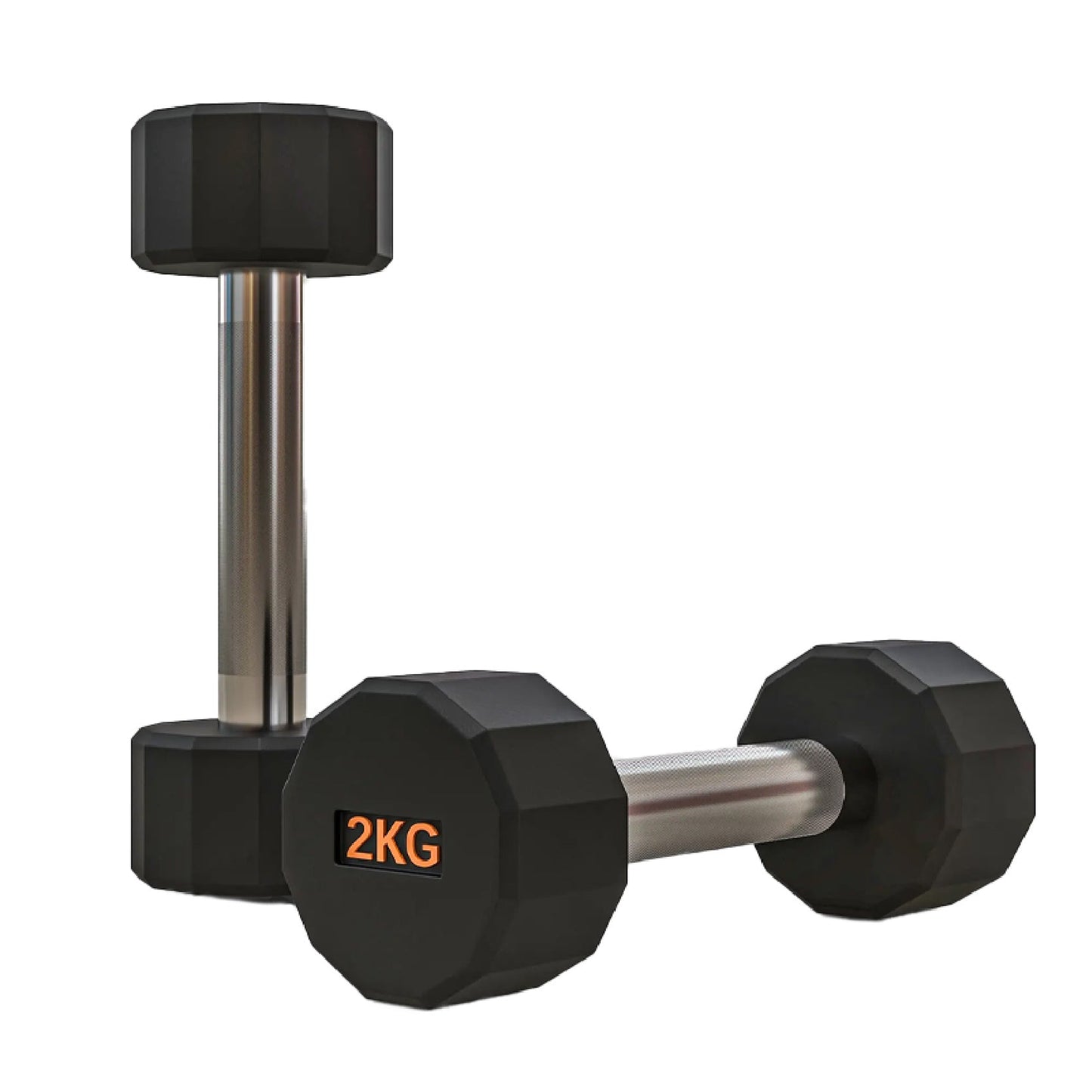 Premium Round Hex Dumbbells with Anti-Roll Design - Rubber-Coated Heads with Knurled Grip - Professional Free Weights Available as Singles, Pairs or Complete Sets - Optional Storage Rack - Strength