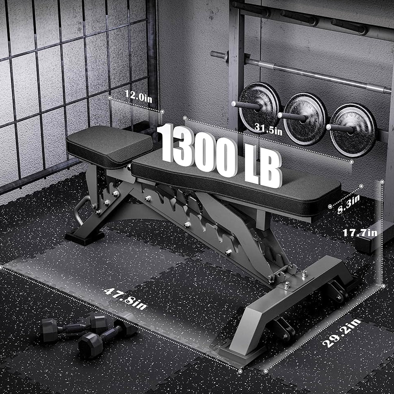 Commercial Weight Bench – Heavy-Duty Adjustable Bench Press for Home & Gym | Incline, Decline & Flat Strength Training Bench with Extra Headrest | Full-Body Workout Bench for Extreme Stability