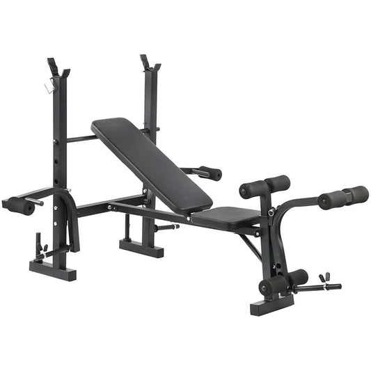 All-in-One Multi Bench – Adjustable Weight Bench with Leg Extension, Barbell Rack, Preacher Curl Pad & Butterfly | Full-Body Home Gym Bench for Strength Training | Multi-Function Fitness Equipment