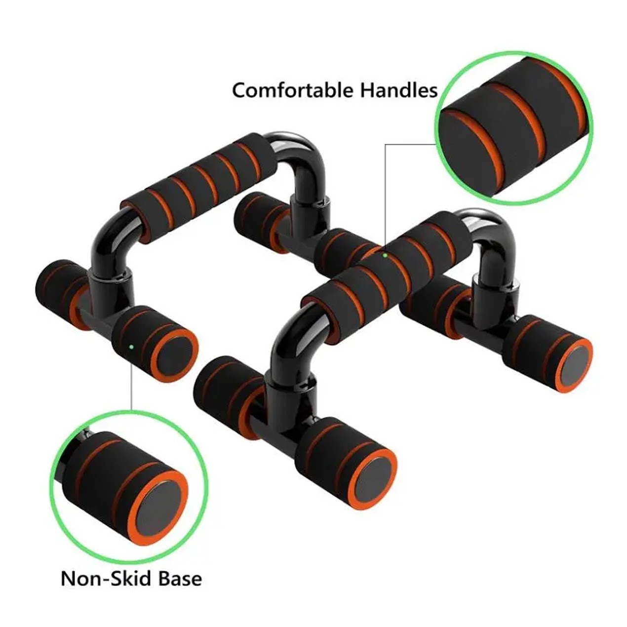 Push Up Bars - Non-Slip Pushup Stands Handles for Men & Women | Premium Chest, Shoulder & Arm Workout Equipment | Portable Strength Training Bars for Home Gym & Travel | Ergonomic Pushup Support