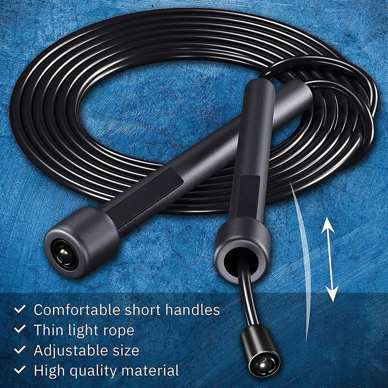 PVC Adjustable Skipping Rope – Tangle-Free Speed Jump Rope with Non-Slip Handles, Adjustable Length for Men, Women & Kids, Ideal for Boxing, MMA, Cardio & Home Workouts
