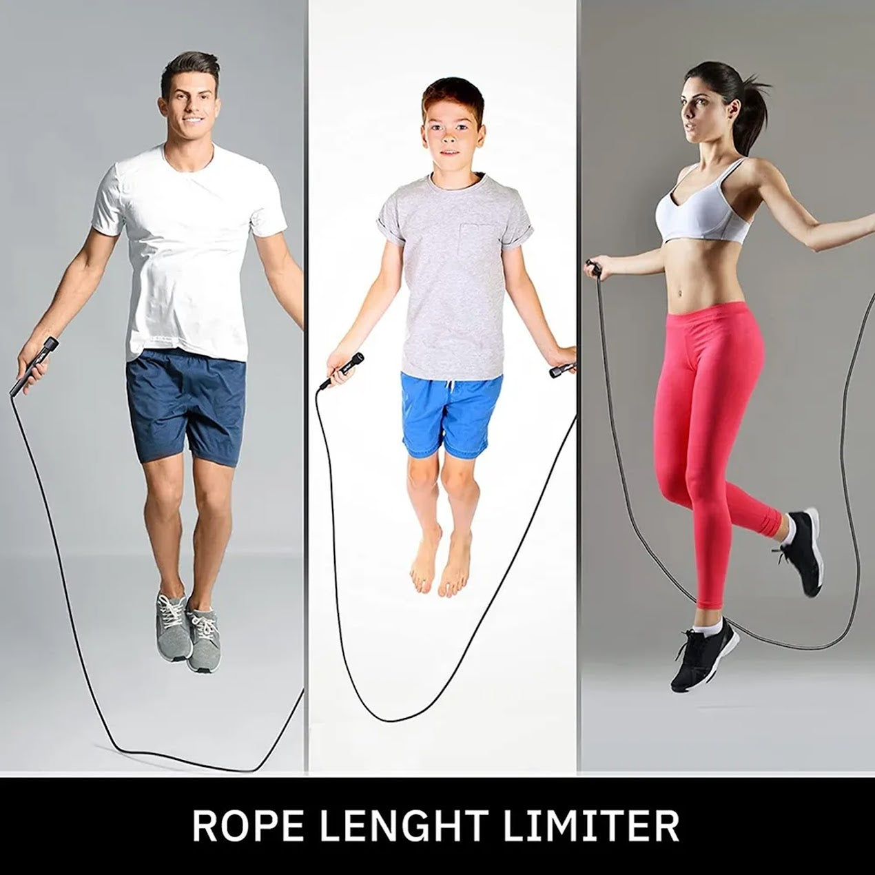 PVC Adjustable Skipping Rope – Tangle-Free Speed Jump Rope with Non-Slip Handles, Adjustable Length for Men, Women & Kids, Ideal for Boxing, MMA, Cardio & Home Workouts