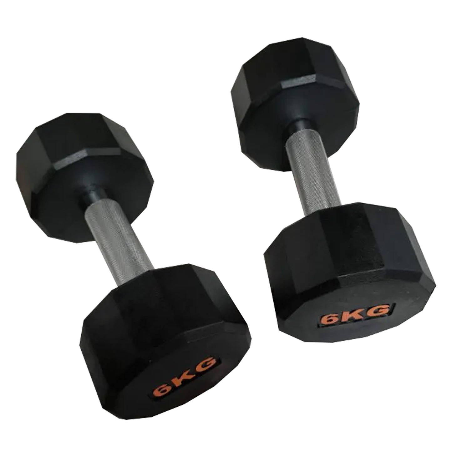 Round Rubber Dumbbells Set – Smart Dumbbell Pair with Knurled Steel Handles, Circular Anti-Slip Design for Home Gym Strength Training, Weightlifting & Full-Body Workouts (2-12Kg) - Optional Storage Rack