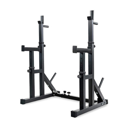 Heavy-Duty Adjustable Squat and Bench Press Rack  - Professional Strength Training Station with 400kg Capacity - Multi-Function Home Gym Equipment for Squats, Bench Press and Dips - Adjustable Height